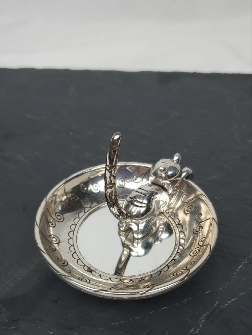 Brighton Silver-Tone Cat Ring Dish with Upright Tail